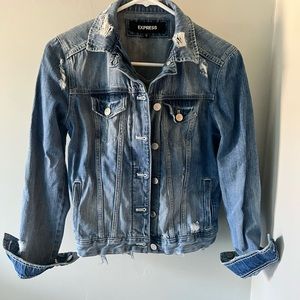 Express distressed denim jacket - XS